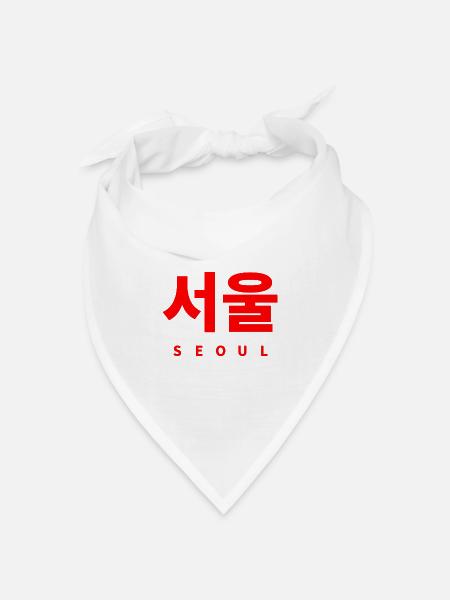 SEOUL KOREA STADT KOREANISCH - Bandana Dreieckstuch - Weiß