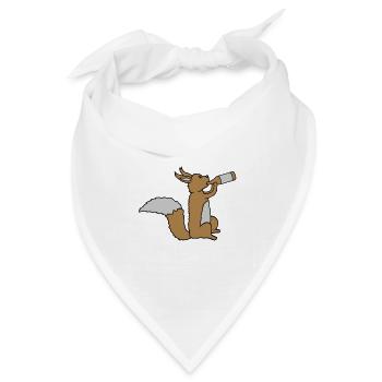 Bier trinkendes Eichhörnchen - Bandana Dreieckstuch - Weiß - Vorne