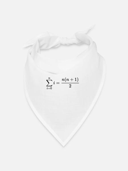 Summenformel von Johann Carl Friedrich Gauß - Bandana Dreieckstuch - Weiß
