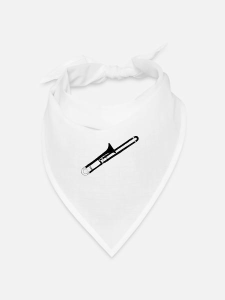 Posaune - Bandana Dreieckstuch - Weiß