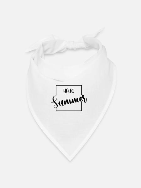 Hallo Sommer - Bandana Dreieckstuch - Weiß