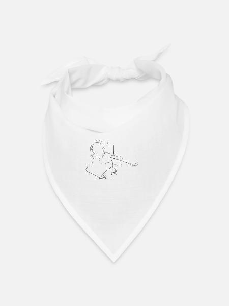 Geige - Bandana Dreieckstuch - Weiß