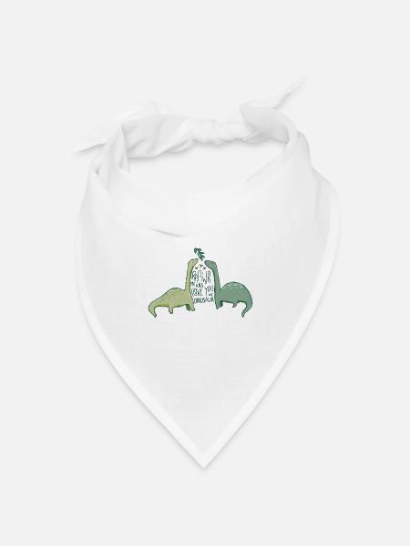 Dinosaurier Liebe mit lustigem Spruch - Bandana Dreieckstuch - Weiß