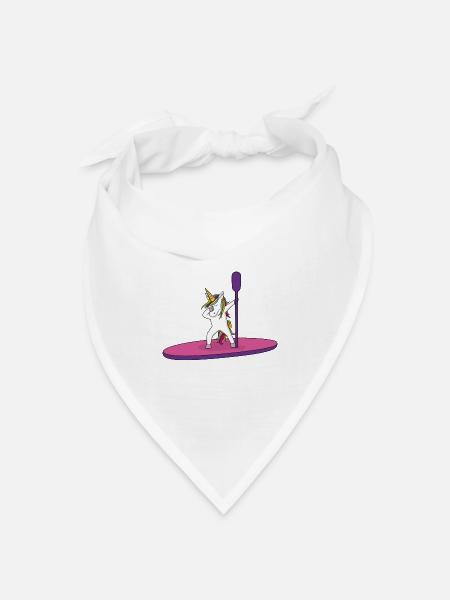 Einhorn Stand Up Paddle - Bandana Dreieckstuch - Weiß