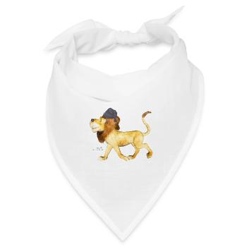 watercolored Lion by Sabina Elisabeth - Bandana Dreieckstuch - Weiß - Vorne