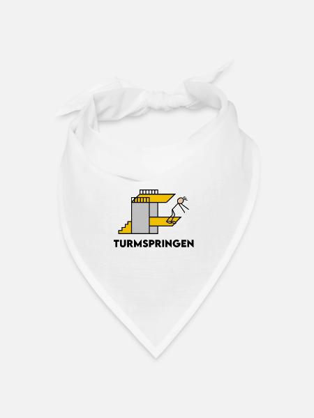 Turmspringen Turmspringer Sprung Sprungbrett - Bandana Dreieckstuch - Weiß