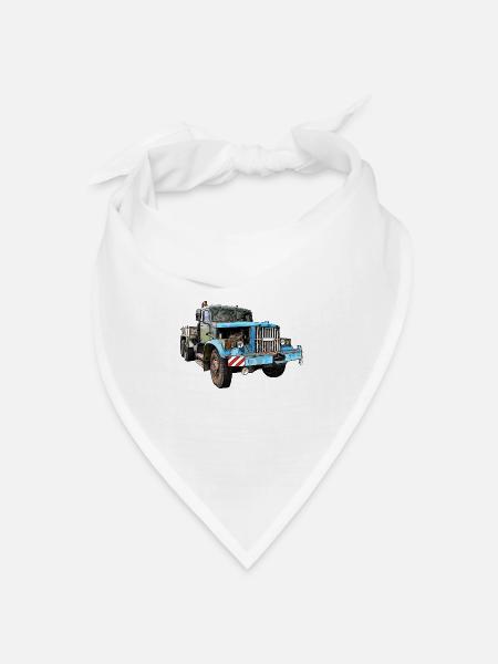 Kraz LKW schwere Zugmaschine Oldtimer - Bandana Dreieckstuch - Weiß