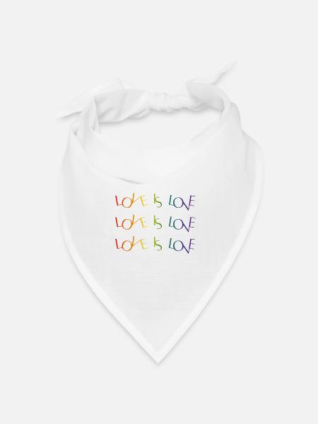 I love Pride - Bandana Dreieckstuch - Weiß