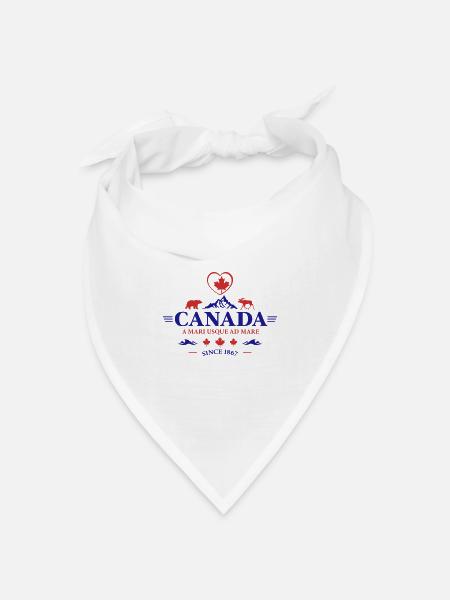 Kanada Vancouver Montreal Toronto Maple Leaf Bären - Bandana Dreieckstuch - Weiß
