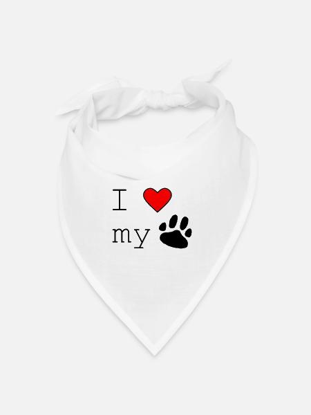 I love my dog - Bandana Dreieckstuch - Weiß
