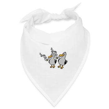 2 Kiffer Möwen Freunde - Bandana Dreieckstuch - Weiß - Vorne