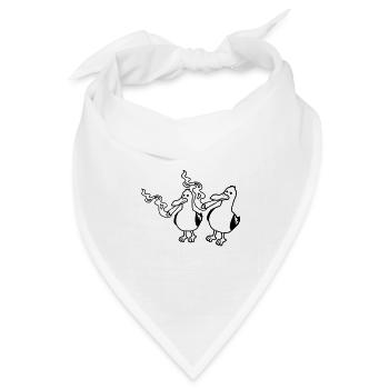 Freunde 2 Kiffer Möwen - Bandana Dreieckstuch - Weiß - Vorne