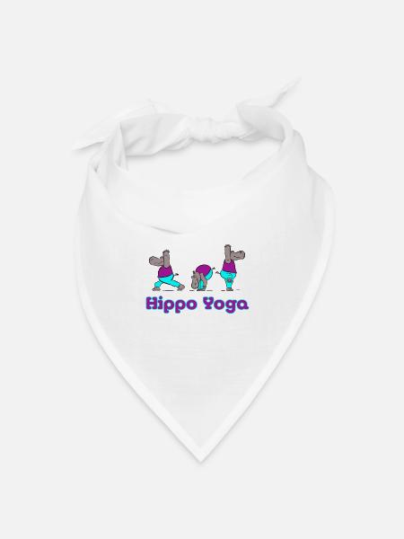 Hippo Yoga - Bandana Dreieckstuch - Weiß