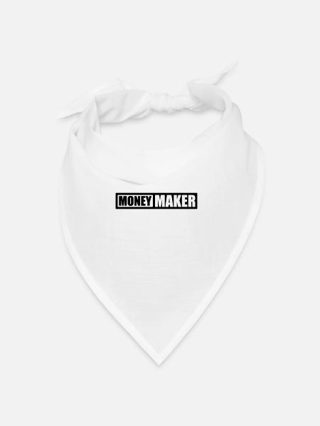 Logo Text Money Maker - Bandana Dreieckstuch - Weiß