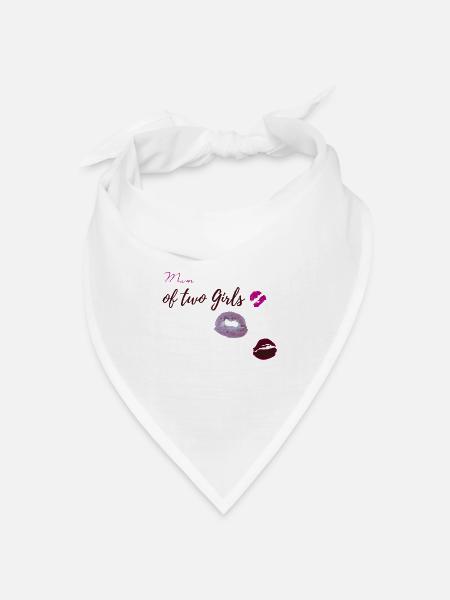 Mum of two Girls - Bandana Dreieckstuch - Weiß