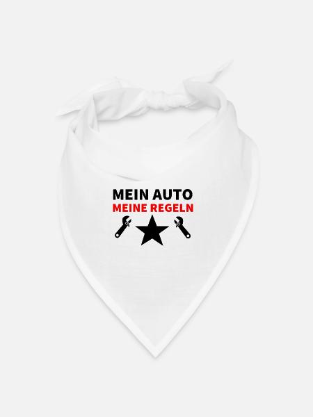Auto - Bandana Dreieckstuch - Weiß