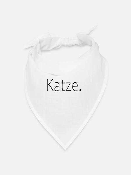 Katze - Bandana Dreieckstuch - Weiß
