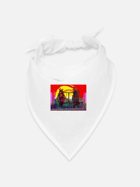 Industriekultur des Ruhrgebiets, Stahlwerk - Bandana Dreieckstuch - Weiß