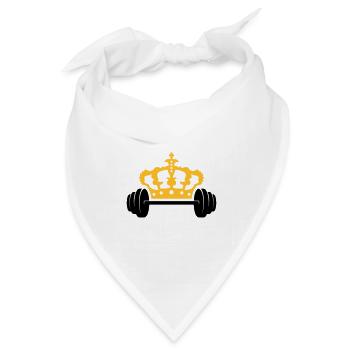 Krone Hantel Logo Design - Bandana Dreieckstuch - Weiß - Vorne