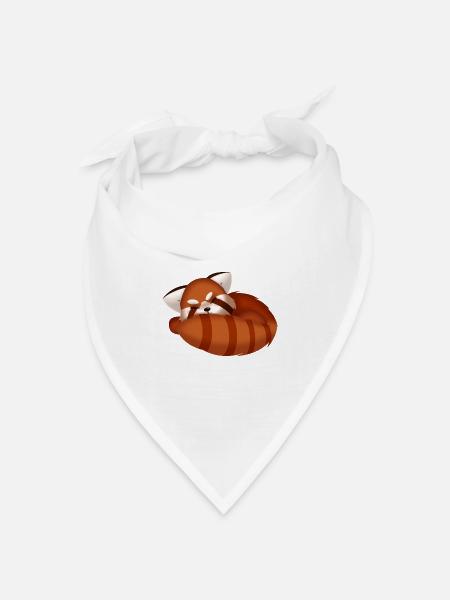 Roter Panda, schlafend - Bandana Dreieckstuch - Weiß