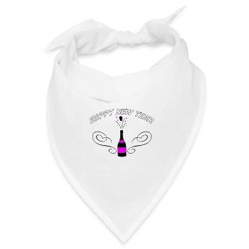 Happy New Year - Bandana Dreieckstuch - Weiß - Vorne