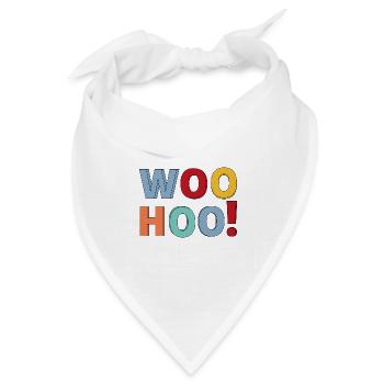 Woohoo Kalligraphie Textdesign. - Bandana Dreieckstuch - Weiß - Vorne