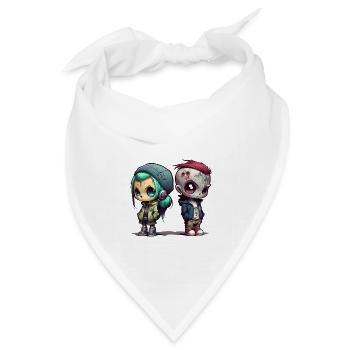 Anime Chibi Style Urban Grafitti Design by vauART - Bandana Dreieckstuch - Weiß - Vorne
