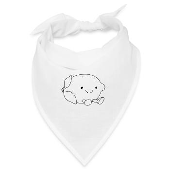 Zitrone süß - Bandana Dreieckstuch - Weiß - Vorne