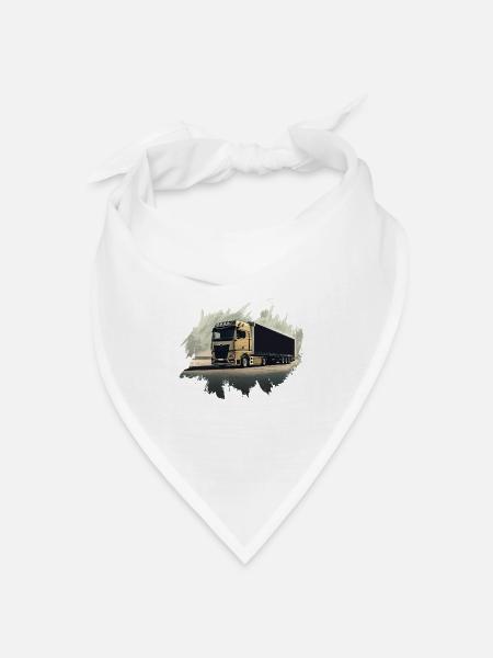 LKW Truck - Bandana Dreieckstuch - Weiß