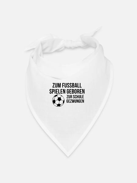 Zum Fußball geboren - Bandana Dreieckstuch - Weiß