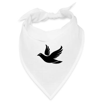 Fliegende Taube im Himmel - Illustration - Bandana Dreieckstuch - Weiß - Vorne
