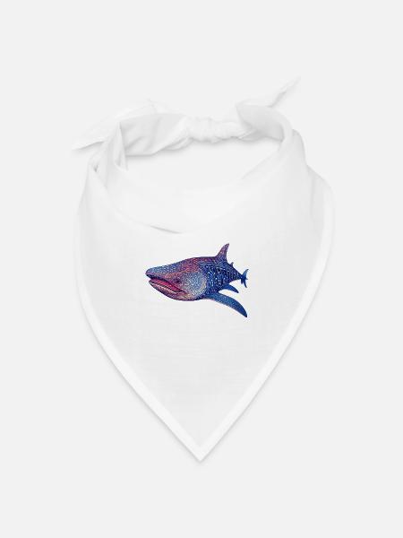Ein schöner Lila Walhai als Blickfang - Bandana Dreieckstuch - Weiß
