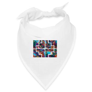 Geometrische Farbe - Bandana Dreieckstuch - Weiß - Vorne