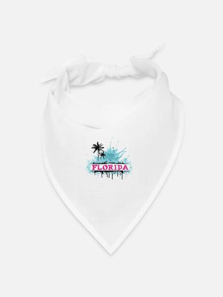 Florida USA Miami Amerika Sommer Palmen Strand - Bandana Dreieckstuch - Weiß