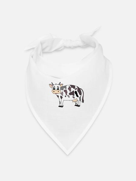 Kuh - Bandana Dreieckstuch - Weiß