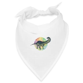 Farbige Dinosaurier - Bandana Dreieckstuch - Weiß - Vorne