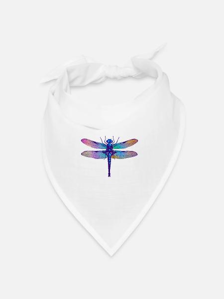 Libelle - Bandana Dreieckstuch - Weiß