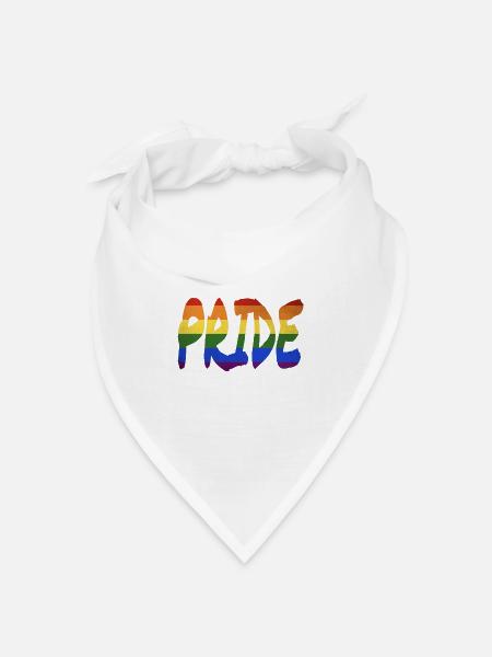 LGBT+ Pride Schriftzug - Bandana Dreieckstuch - Weiß