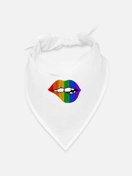 LGBTQ+ LIPS BITING PRIDE - Bandana Dreieckstuch - Weiß