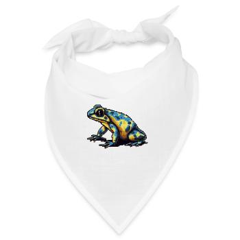 Farbenfroher Retro Pixel Pfeilgiftfrosch in 8 Bit - Bandana Dreieckstuch - Weiß - Vorne