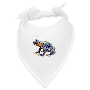 Pfeilgiftfrosch mit schöner Warnfarbe als Lurch - Bandana Dreieckstuch - Weiß - Vorne