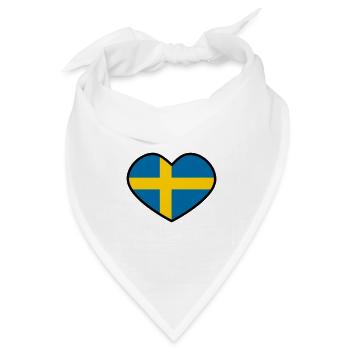 Schwedisches Herz - Bandana Dreieckstuch - Weiß - Vorne