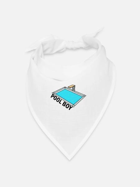 Pool Boy - Pool Junge - Design - Bandana Dreieckstuch - Weiß