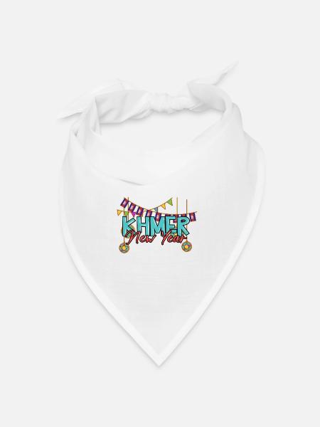 Kambodscha Khmer Neujahr Choul Chnam I Geschenk - Bandana Dreieckstuch - Weiß