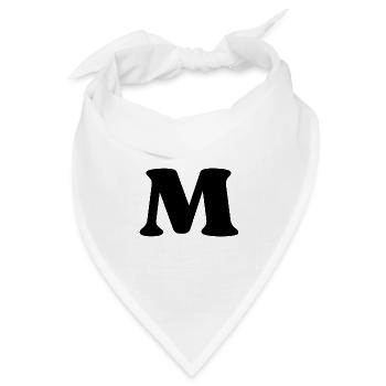 Buchstabe m - Bandana Dreieckstuch - Weiß - Vorne