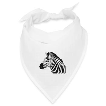 Zebra Design | Punktraster | Schwarz & Weiß - Bandana Dreieckstuch - Weiß - Vorne