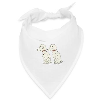 dalmatiner doppelt - Bandana Dreieckstuch - Weiß - Vorne