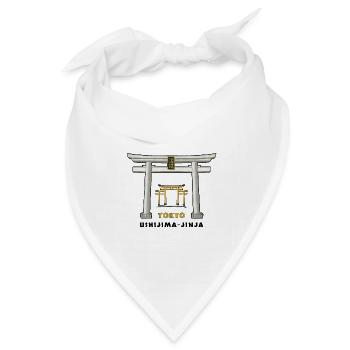 Tokyo, Ushijima-jinja, Torii, Japan Zeichnung - Bandana Dreieckstuch - Weiß - Vorne