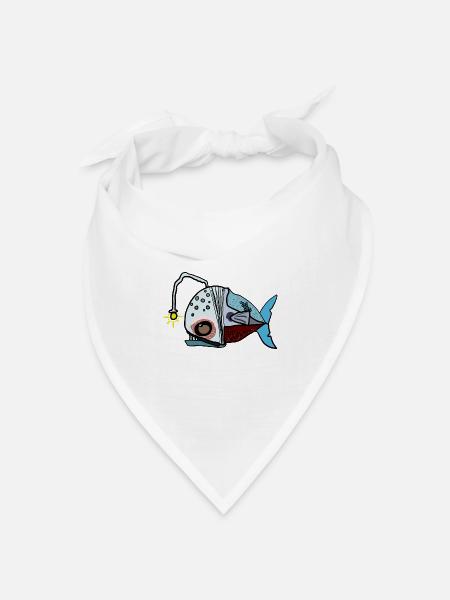 Fischmechanik Neon Farbgebung - Bandana Dreieckstuch - Weiß