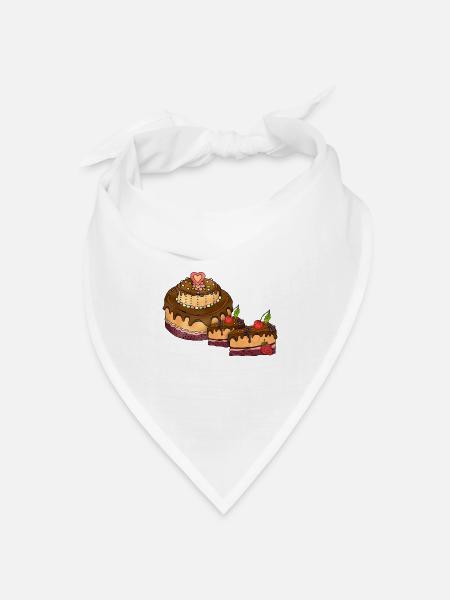Kuchen - Bandana Dreieckstuch - Weiß